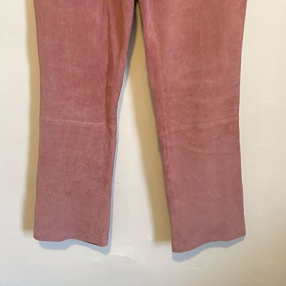 Vintage Guillaume Pink Suede Leather Straight Leg Pants - Picture 4 of 7